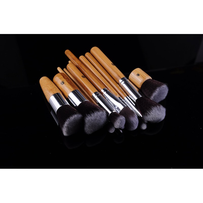 IB Luxury Bamboo Wooden Make Up Brush Set for Eyes