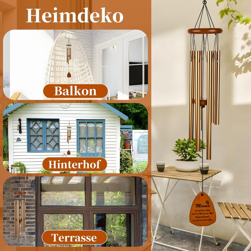 Gift for Mum, Mum Gift, Wind Chimes Metal for Outdoors,