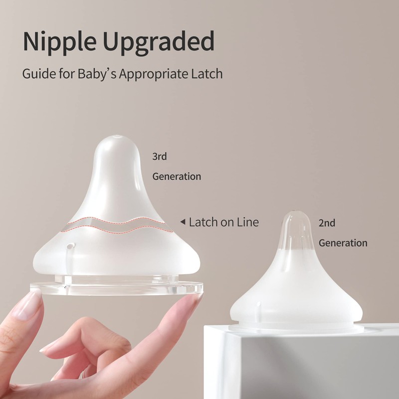 Pigeon Silicone Nipple (S) with Latch-On Line, Natural Feel, 1+