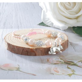 MollyQueen Bunny Bracelet Bunny Stuff Bunny Gifts Cute Bunny Bracelet Bunny Lover Gift Pink Bracelet for Women (Pink Bunny bracelet rope)