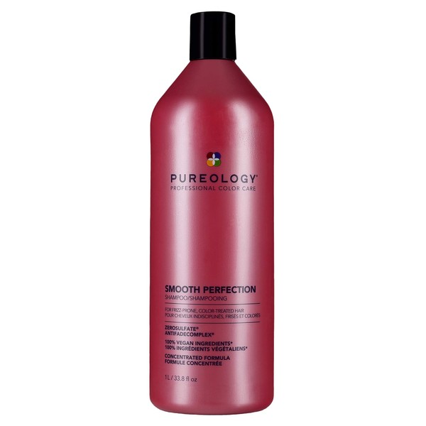 Pureology Smooth Perfection Shampoo | For Frizzy, Color-Treated Hair | Smooths Hair & Controls Frizz | Sulfate-Free | Vegan | Updated Packaging | 33.8 Fl. Oz. |