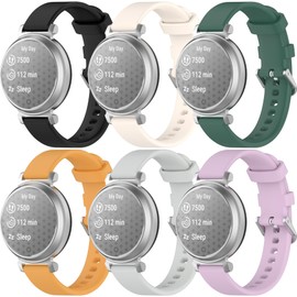 Replacement Band Compatible with Garmin Lily 2 Watch Bands for Women,Soft Silicone Quick Release Wristbands Adjustable Strap Smartwatch Accessory (6PACKS-B)