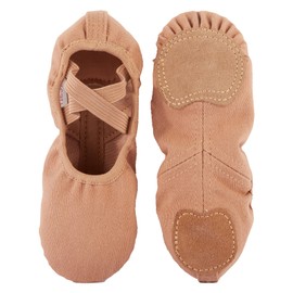 Phineein - Zapatos de ballet elásticos para niños y niños, Marrón, 24 cm