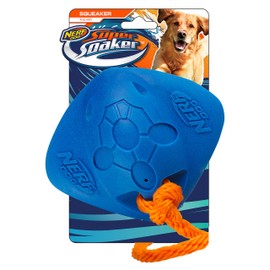 Nerf Dog Tug Ray Dog Toy with Interactive Squeaker, Lightweight, Durable and Water Resistant, 14 Inches, for Medium/Large Breeds, Single Unit, Blue