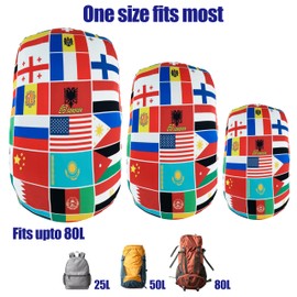 SANDIAN, Waterproof Backpack Rain Cover, 25-80L Capacity, Stretchable Fit, TPU Coated, All Weather Resistant, Anti-Slip, Lightweight, Universal Fit [Peacemaker]