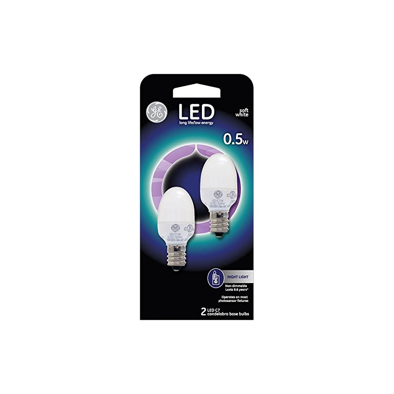 GE C7 LED Light Bulb, Night-Light Plug-In Units, Soft White