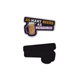 Rubber Patch with Velcro Fastener - Wie viele Beers As Possible - Patch for Backpacks and Vests for Cross Training and Gym