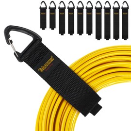 Heavy Duty Storage Straps(10-Pack), Trilancer Hook-and-Loop Cord Organizer and Hanger with Triangular Buckle to Hang on Walls for Cables, Wires, Rope, Hoses, Organization for Home, Garage or Workshop