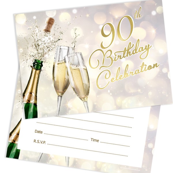 Olivia Samuel 20 x 90th Birthday Celebration Invites from Champagne