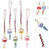 LIFKOME 5pcs Fortune Lucky Cat Key Chains Maneki Neko Keyring