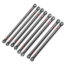 8PCS 1/10 Adjustable Aluminum Steering Linkage Chassis Link Rod Parts Fit for SCX10 RC Crawler Car Accessory( Color)