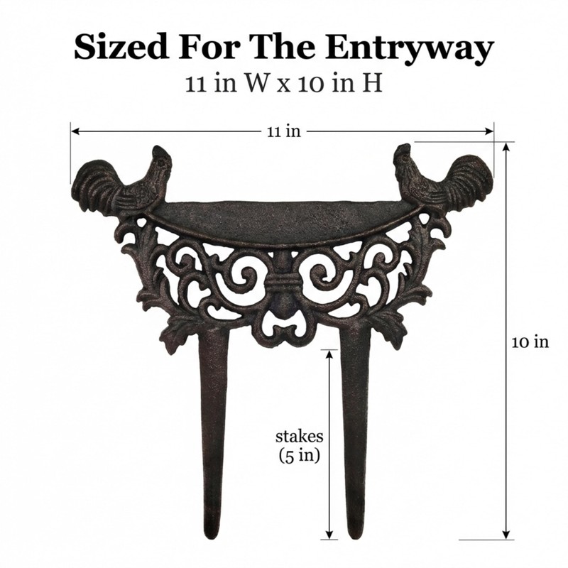 Lulu Decor, Cast Iron Garden Boot Scraper, Solid Decorative Design