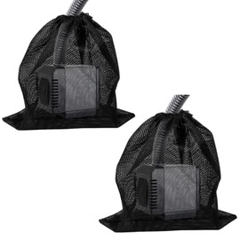 Goldhik 2 Pack Black Modern Nylon Mesh Pond Pump Protective Bag, 18"x 18", Pump Barrier Bag