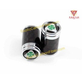 Exotic Carbon Fiber Alfa Romeo Quadrifoglio Logo Carbon Fiber Tire Valve Caps- Perfect Gift!