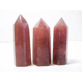 Strawberry Quartz Points - Towers - Obelisk - Wand - Lepidocrocite