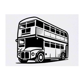 'Double Decker Bus' Temporary Tattoo - Water Resistant, Skin-Safe, Non-Toxic Transfer (TO00074149)