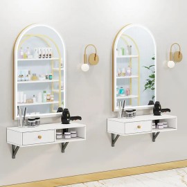 Muebles Para Barbería Con Cajón Mesa Flotante Pared 15cm Blanco