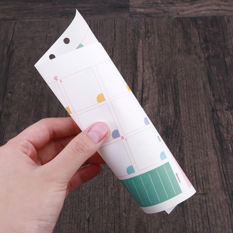 NUOBESTY A5 Refill Paper Colourful Monthly Planner Refills 6 Ring