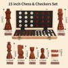 MerryPony Wooden Chess Set for Adults & Kids, 15" Foldable