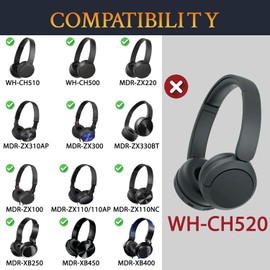 SOULWIT Replacement Headband Headband Pad Kit for Sony WH-CH510/WHCH510/CH500/MDR-XB250/XB400/XB450/ZX100/ZX110/ZX110ap/ZX110nc/ZX220/ZX300/ZX310ap/ZXXXX330bt (Does not fit WH-CH520) headphones