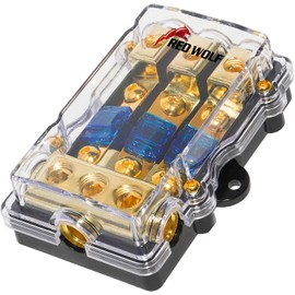 RED WOLF Car Mini Anl Fuse Holder 3 way Auto Stereo Audio Fuse Distribution Block 60a for Auto Car Boat DC 12-48V