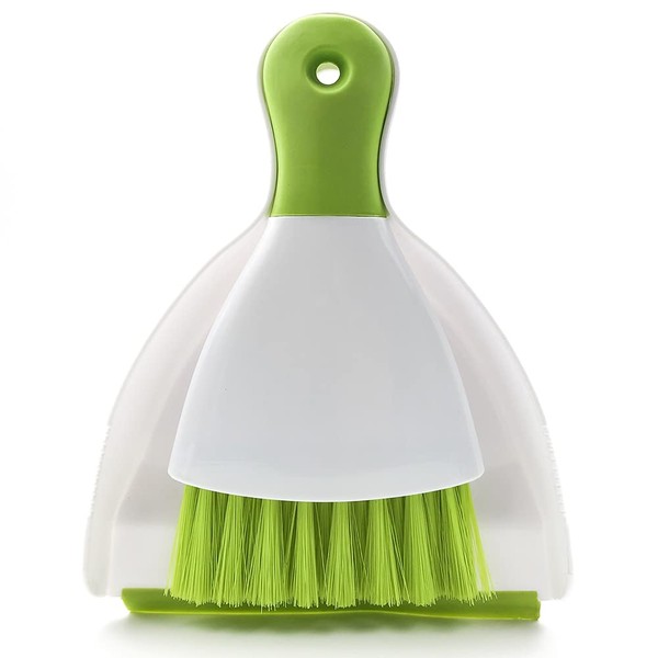 Dust pan Broom Brush Dustpan - Small Broom and Dustpan Set, Mini Broom and Dustpan, Small Dustpan and Brush Set for Home Cleaning,Sofa, Desk, Guinea Pig Cage, Cat Litter etc.（Green）