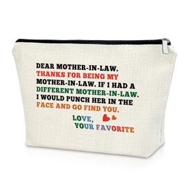 Sazuwu Mother in Law Wedding Gifts from Bride Travel Makeup Bags Cosmetic Organizer Bag Funny Gag Gifts for Mother in Law Thank You Gifts for Mother in Law Birthday Mother's Day Christmas Gifts