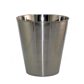 3SCompany Stainless Steel Swirl Waste Basket, 10" Tall, 8 Quarts Capacity, Shiny Finish
