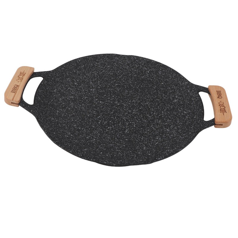 Round BBQ Grill Pan Metal Nonstick Grill Barbecue Plate Multifunctional