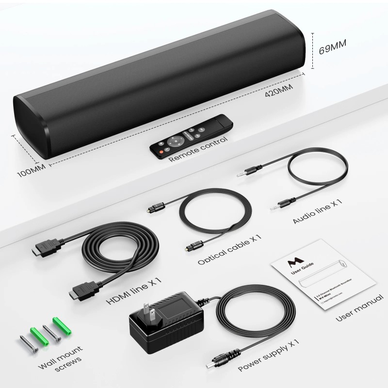 Sound Bar 50W Soundbar for Smart TV Bluetooth 5.3 Speaker