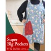 APRONNER Big Plus Size Aprons for Women with Pockets Cotton