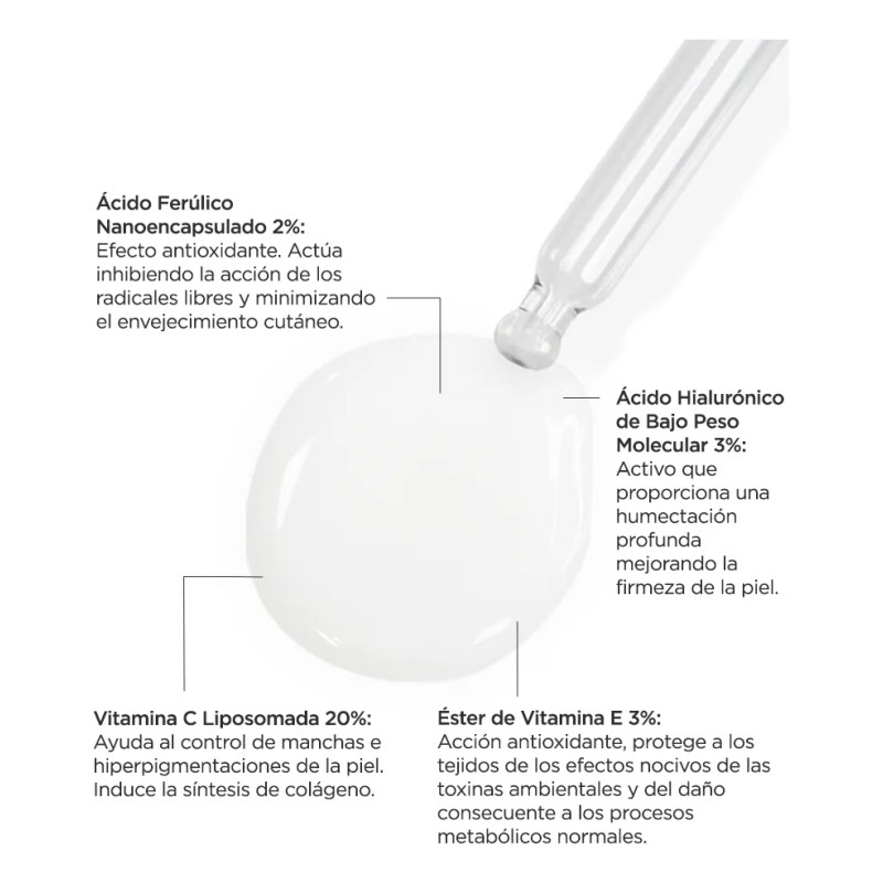 Dibel Serum Vitamin C 20% Hialurónico Ferúlico Booster 30ml Tipo