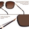 FONHCOO Square Polarized Sunglasses for Women Men Double Bridge Retro