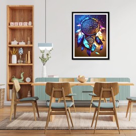 MXJSUA 5D Diamond Painting Kits for Adults, Dream Catcher Diamond Art Kits Full Drill Diamond Painting Kit for Beginners, DIY Crystal Picture Art for Home Wall Decor 30x40cm