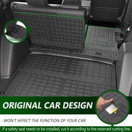 xipoqix Cargo Liner Backrest Mat Compatible with 2017-2022 Honda CRV Rear Cargo Mat Back Seat Protector Replacement for 2017-2021 2022 Honda CR-V Accessories(Rear Trunk Mat+Backrest Mat)