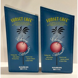 Sunset Cafe Lot Of 2 Sunset Cafe CHERRY BOMBE Eau De Parfum Spray Women - 1.7 oz each