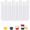 BIEOFFEI Disposable Snack Containers with Lids, Plastic Mini Sauce Cups,