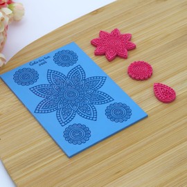GOTO CLAY TOOLS Mandala Texture sheets for polymer clay with Cutters, Achieves The Same Texture as a Polymer Clay Roller, Mandala Texture mat for polymer Clay – TM-605