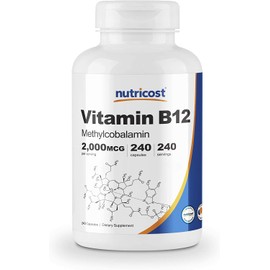 Nutricost Vitamin B12 (Methylcobalamin) 2000mcg, 240 Capsules - Vegetarian Caps, Non-GMO, Gluten Free B12 Supplement