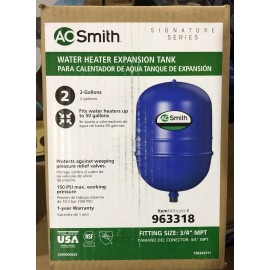 A. O. Smith AO Smith Water Heater Expansion Tank 2-Gallon Signature Series 3/4" MPT 963318