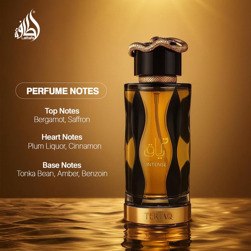 Lattafa Teriaq Intense for Unisex Eau de Parfum Spray, 3.4