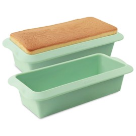 QELEG Silicone Bread Loaf Pans (2 Pack) - Nonstick Silicone Baking Mold for Homemade Bread, Brownies and Pound Cakes QLG0112-10.8x5.4x2.6 inch