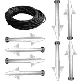BATTING CAGES INC. BCI Batting Cage Stake Down Kit, Baseball and Softball Heavy Duty Metal Ground Anchor Set for Commercial Batting Cages Frames, 8 Pack, 55 ft