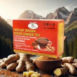 GT Instant Brown Sugar Ginger Tea Care Package, 10.58 Ounce Box (20 Tea Pouches)
