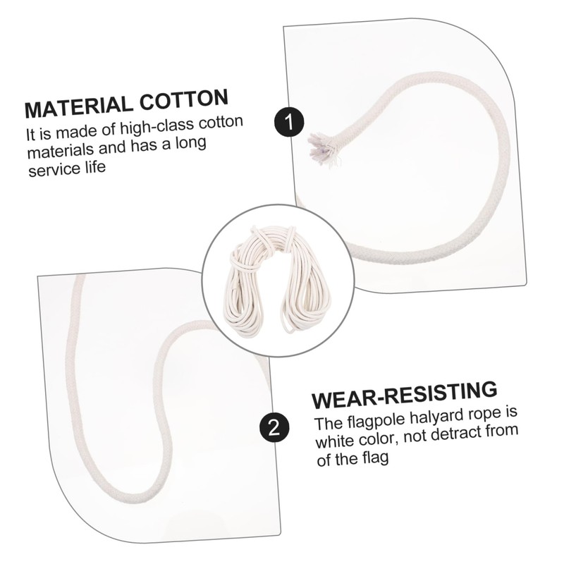 Mipcase Flagpole Replacement Cotton Rope Thick Long Durable Halyard Line