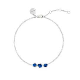 RADLEY Womens Silver Plated Blue Cubic Zirconia Stone Bar Adjustable Bracelet