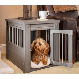 New Age Pet ecoFLEX Pet Crate/End Table, Small, Grey
