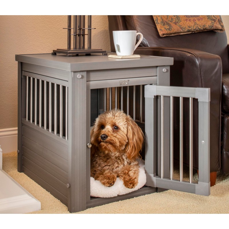 New Age Pet ecoFLEX Pet Crate/End Table, Small, Grey