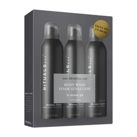 RITUALS The Homme Collection Foaming Shower Gel Value Pack 3 x 220 ml - With Cedar Wood - Stimulating & Invigorating Properties with Vitamin E Complex