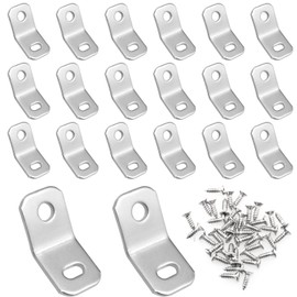135 Degree Corner Brackets ITROLLE 20PCS 135 Degree Zinc Electro-Plate Finish Anti Inverted Iron Sheet Corner Joint Shelf Brackets Furniture Hardware with 40PCS Screws Corner Braces
